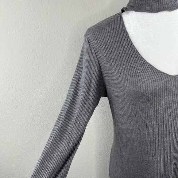 Revolve LNA Detached Turtleneck Long Sleeve Lightweight Sweater Top Gray Large - Picture 8 of 16
